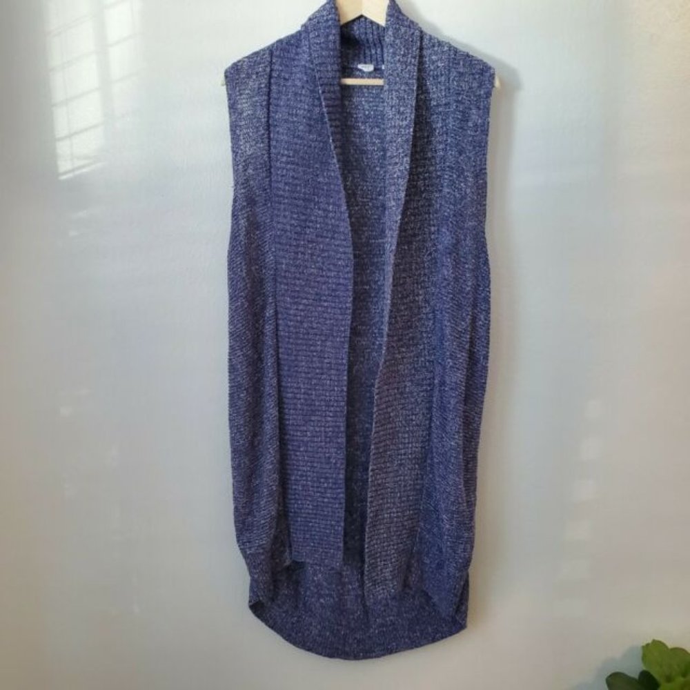 GAP Open Front Sweater sleeveless Duster Cardigan blue L